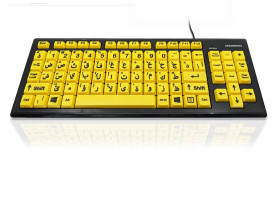 Klawiatura Upośledzenie wzroku przewodowa, kolor: Żółty, USB, QWERTY (arabski), Ceratech