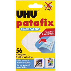 UHU 48815 patafix Adhesive Pads Transparent 56 pieces Removable &amp; Clean