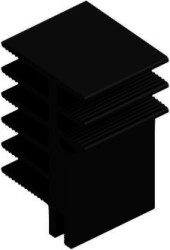 Extruded heatsink, (L x W x H) 25 x 30 x 45 mm, 5.7 to 2.2 K/W, black anodized, 10020625