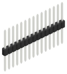 Pin header, 15 pole, pitch 1.27 mm, straight, black, 10060273