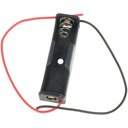 Koszyk na baterie 1 x AA płaski z przewodem