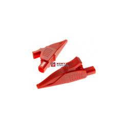 Krokodyl BEZP KK263-R gn. 4mm czerwony 10A 1000V katIII