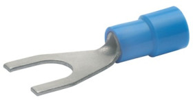 Insulated forked cable lug, 1.5-2.5 mm², AWG 16 to 14, 3.2 mm, M3, blue, 630C3
