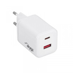 Ładowarka sieciowa Akyga AK-CH-28 45W USB-C USB-A PD GaN 5-20V / 2.25-3A biała