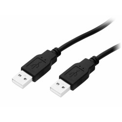 Kabel USB 2.0 Wt.A/Wt.A 1m Czarny, Wtyk - Wtyk