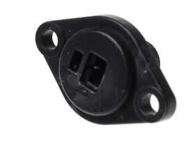 Gniazdo głośnikowe skręcane do obudowy czarne (2szt)