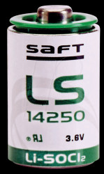 LS-14250 1/2AA lithium battery, 3.6 V, 1.2 Ah
