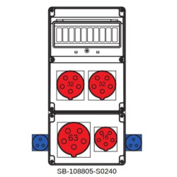 Rozdzielnica 5x63A 2x5x32 1x5x16A 2x3x16A INA=63A IP54 SB-108805-S0240-54