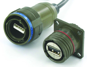 Złącze USB A Nakrętka blokująca Żeński 2.0