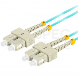 Patchcord światłowodowy MM SC/UPC-SC/UPC duplex 3mm OM3 aqua 2m LANBERG