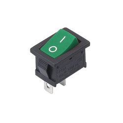 6A 250V 2-pin SPST ON-OFF Rocker Switch - Green