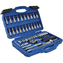 BlueSpot Tools 01530 1/4in Square Drive Socket &amp; Bit Set 46 Piece