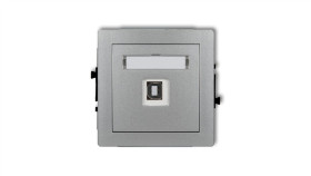 Deco Gniazdo Pojedyncze Usb-Ab Srebrny Metalik 7Dgusb-3