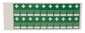 RS PRO Tablica pierwszej pomocy, Poliester, Biały, Zielony, Tamperproof First Aid Inspection Labels 25 mm