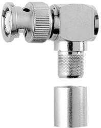 BNC plug 50 Ω, RG-214/U, RG-393/U, solder/crimp connection, angled, 100023325