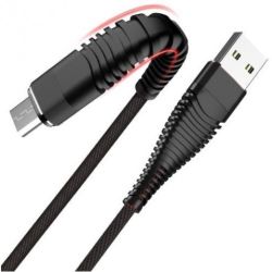 KABEL USB C WZMACNIANY CZARNY