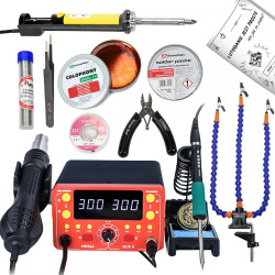 Zestaw dla elektroników YIHUA 902D-IV stacja 2w1, narzędzia