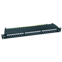 Patchpanel krosowy 19" ekranowany 24 porty kat. 5e z pÃ³ÅkÄ