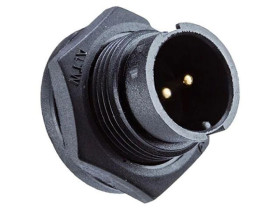 Złącze okrągłe, męskie, PIN: 6, wtyk, proste, na panel, 300 V, 5 A ABD-06PMMS-LC7001