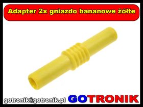 Adapter 2x gniazdo bananowe żółte