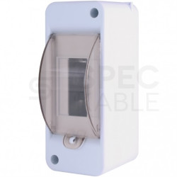 Rozdzielnica natynkowa S-2 1x2 moduły IP20 57x140x67mm drzwi transparentne dymne INCOBEX