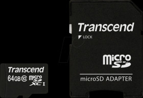 TS64GUSDXC10 MicroSDXC memory card 64GB, Transcend Class 10