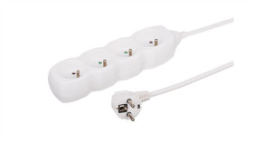 Przedłużacz 4-Gniazdowy, 3M Biały, 3X1,0Mm Owy 34430