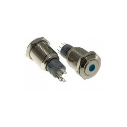 Przycisk LAS2GQF-11-D-B blue metal/16mm/oring nieb/3A