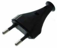 WAC250PL-PLB Wtyk 250V - standard polski - 2 biegunowy, czarny, płaski 2.5A - na kabel, prosty