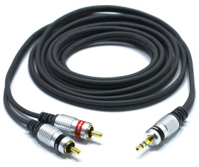 KABEL JACK 3,5 - 2x RCA CINCH 3M VITALCO JKD10