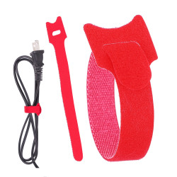 Organizer do kabli - czerwony - rzep opaska zaciskowa - 10x150mm