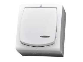 MADERA Wyłącznik 2-biegunowy z podświetleniem pomarańczowym biały ŁNH-11NS/00 OSPEL