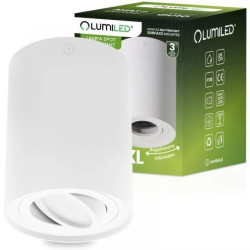 Oprawa Natynkowa HALOGENOWA Spot Tuba Ruchoma GU10 Okrągła Biała 125mm AMAT-XL LUMILED