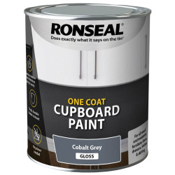 Ronseal 39370 One Coat Cupboard Paint Cobalt Grey Gloss 750ml