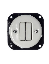 CERAMICZNY WŁĄCZNIK PODTYNKOWY DWUTOROWY KLAWISZOWY BIAŁY BEZ RAMKI 2WP02AW KL