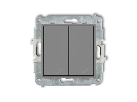 MINI Wyłącznik schodowy podwójny szary mat 27MWP-33 KARLIK