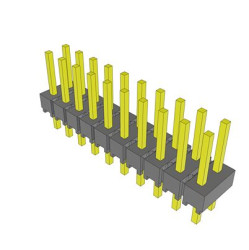 Listwa stykowa PCB 20-pinowe HMTSW raster: 2.54 mm Kąt prosty 2-rzędowe Samtec Otwór przelotowy Bez osłony