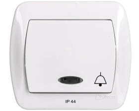 Simon Akord Przycisk bryzgoszczelny /dzwonek/ IP44 z podświetleniem biały AD1BL/11