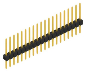 Pin header, 20 pole, pitch 2.54 mm, straight, black, 10046501