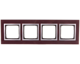 Simon 54 Nature Ramka poczwórna szkło KUSZĄCA ŚLIWKA DRN4/89