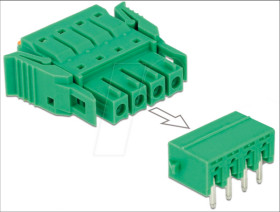 65954 Terminal block set, PCB 4 pin 3.81 mm
