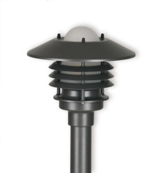 Oprawa ogrodowa do montażu na słupie fi50 obudowa i pierścienie z aluminium klosz szklany E27 szary grafit AVG01GH