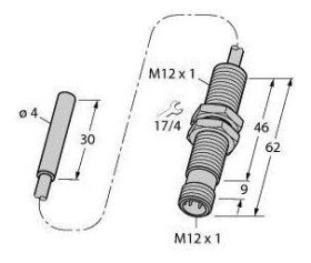 Turck Czujnik indukcyjny podtynkowy BI1,5-EH04-0,3-M12-SIU-H1141