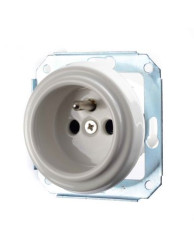 CERAMICZNE GNIAZDO PODTYNKOWE BIAŁE BEZ RAMKI CGPTBW