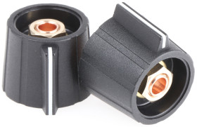 Pokrętło potencjometru oś: 6mm średnica: 21.5mm Okrągłe Nylon Czarny Sifam