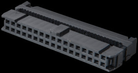 34-pin IDC socket with strain relief