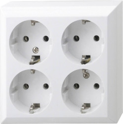 REV 4 x Komplet Gniazdo elektryczne biały 0510172555 1 szt.
