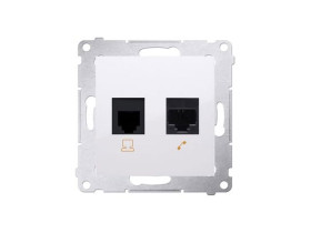 SIMON 54 Gniazdo telefoniczno/komputerowe RJ12/RJ45 kat.5e białe D5T.01/11 KONTAKT SIMON