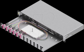 LSB1A114 19" FO splice box, 1U, 12 ports, 6x SC duplex, OM4