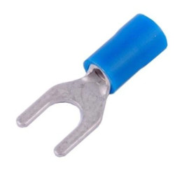 Końcówka widełkowa izolowana M5 niebieska 100szt SGE KWB5s